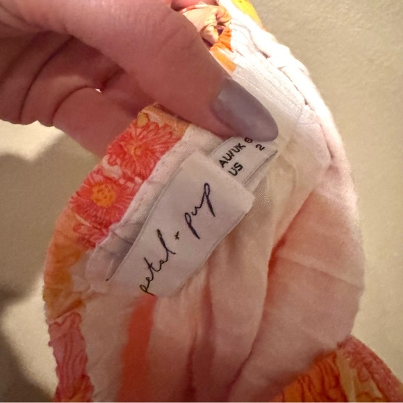 Petal + Pup Bold Vibrant Floral Cross Back V-Neck Maxi Dress Orange Size 2 - Picture 8 of 8